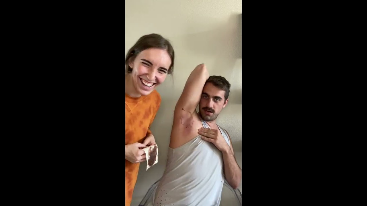 waxing BOTH of my husbands armpits | mellorlite | tiktok couple
