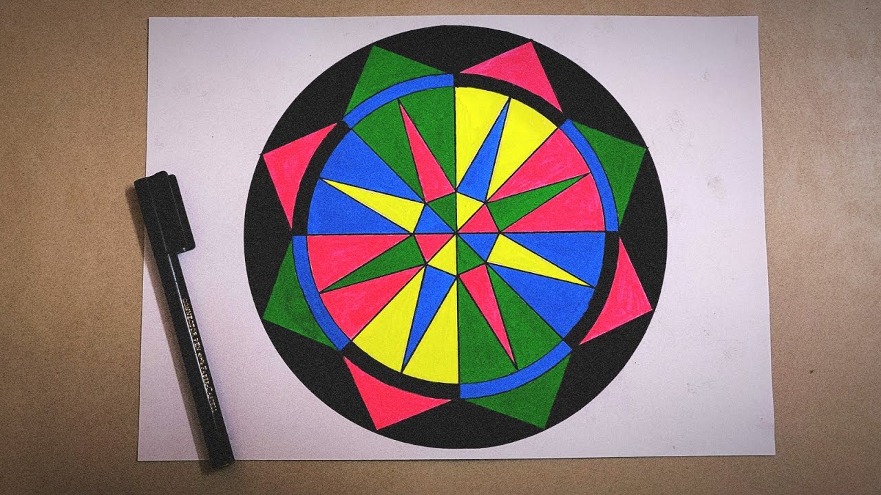 Geometric Design in Circle || How to Draw Geometric Drawing in Circle || Geometric Patterns