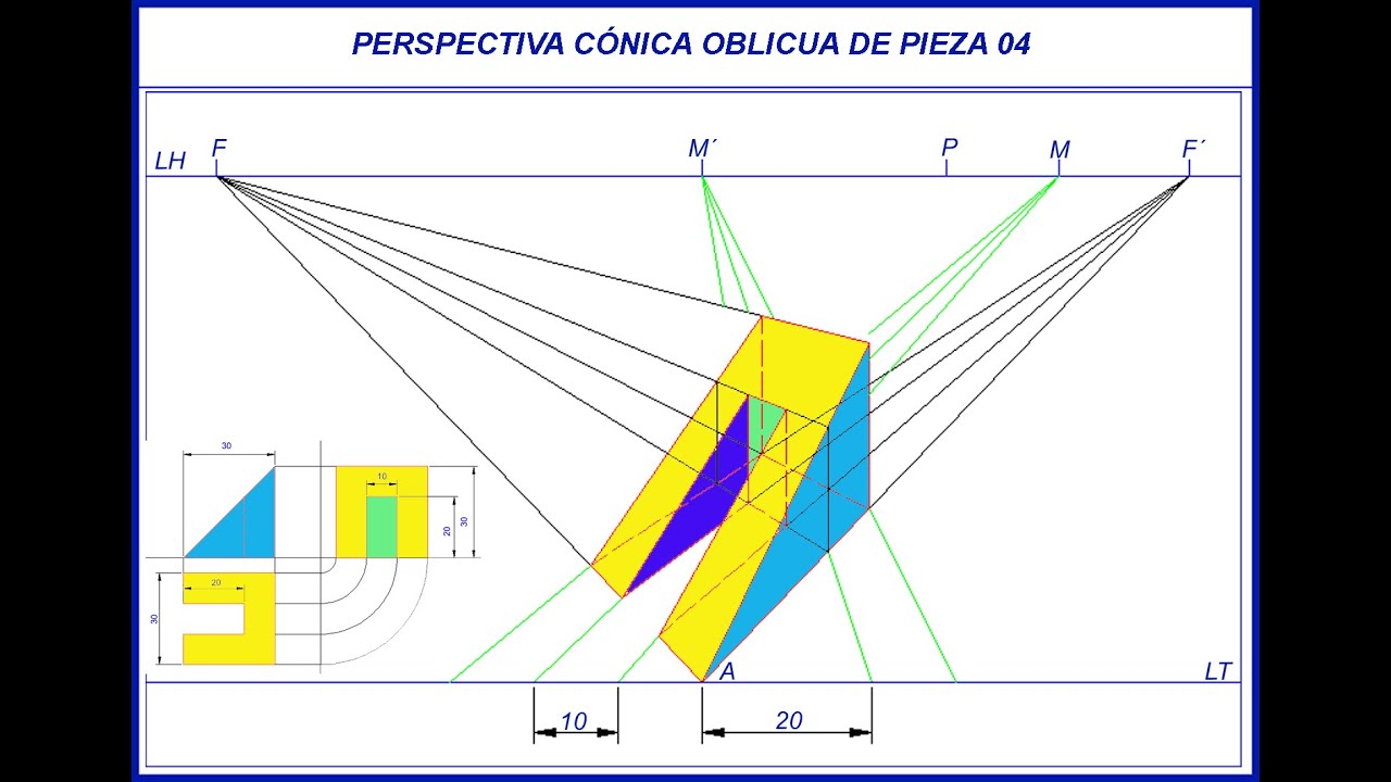 DIBUJA GARLO PERSPECTIVA CÓNICA OBLICUA PIEZA 04