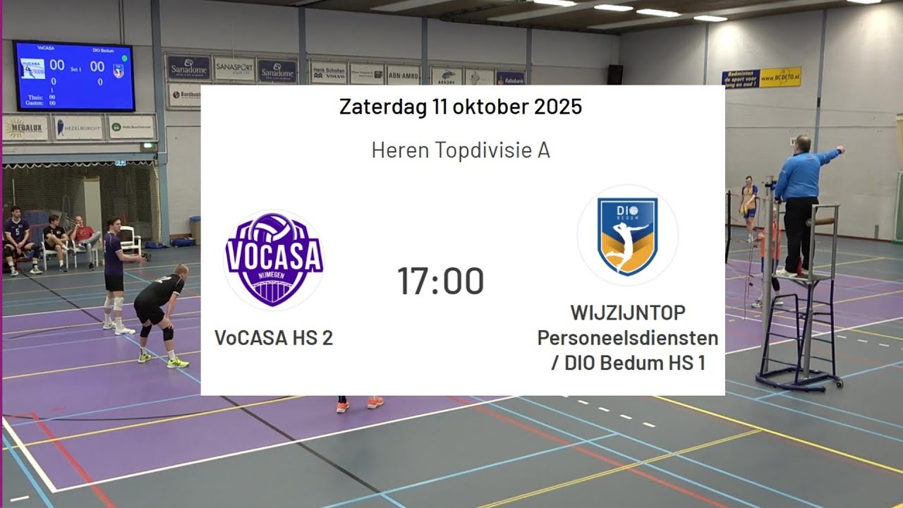 VoCASA H2 - DIO Bedum H1 (11 okt 2025, 17.00u) Topdivisie Heren Volleybal