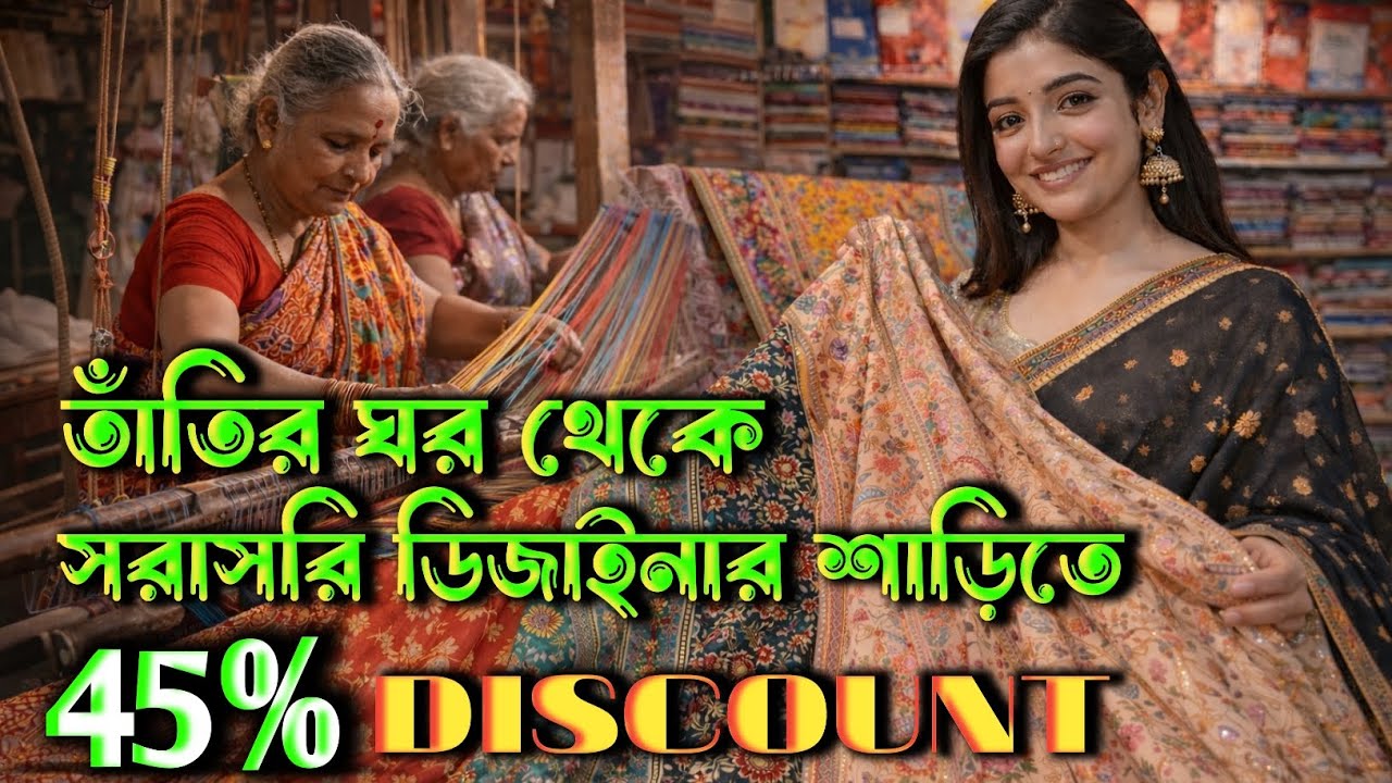 ভারতের বিখ্যাত খাড্ডি শাড়ি ৪৫% ছাড় | Khaddi Saree | ডিজাইনার শাড়ি | Designer Saree