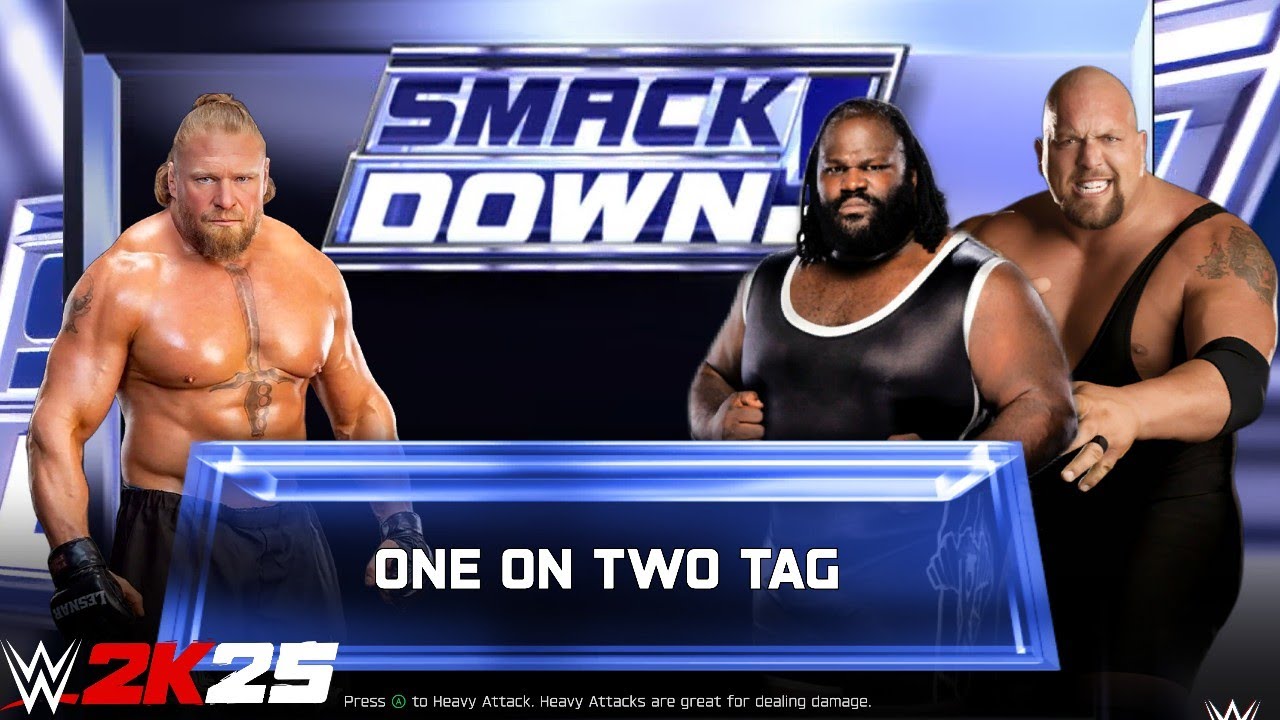 Full Match - Brock Lesnar vs Mark Henry & Big Show: Handicap Match at Smackdown | WWE 2k25 