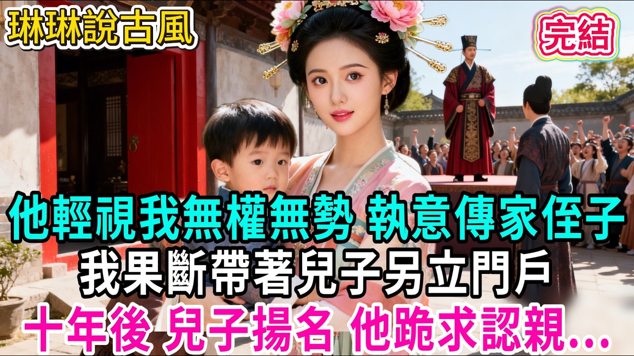 【古言】他輕視我無權無勢 執意傳家侄子，我果斷帶著兒子另立門戶；十年後 兒子揚名 他跪求認親...#古言 #爱情 #完結 #前妻 #大女主 #渣男 #綠茶 #打臉