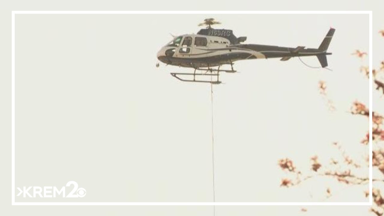 Did you see it? Helicopter flies near I-90 in Spokane Valley during Thursday morning commute