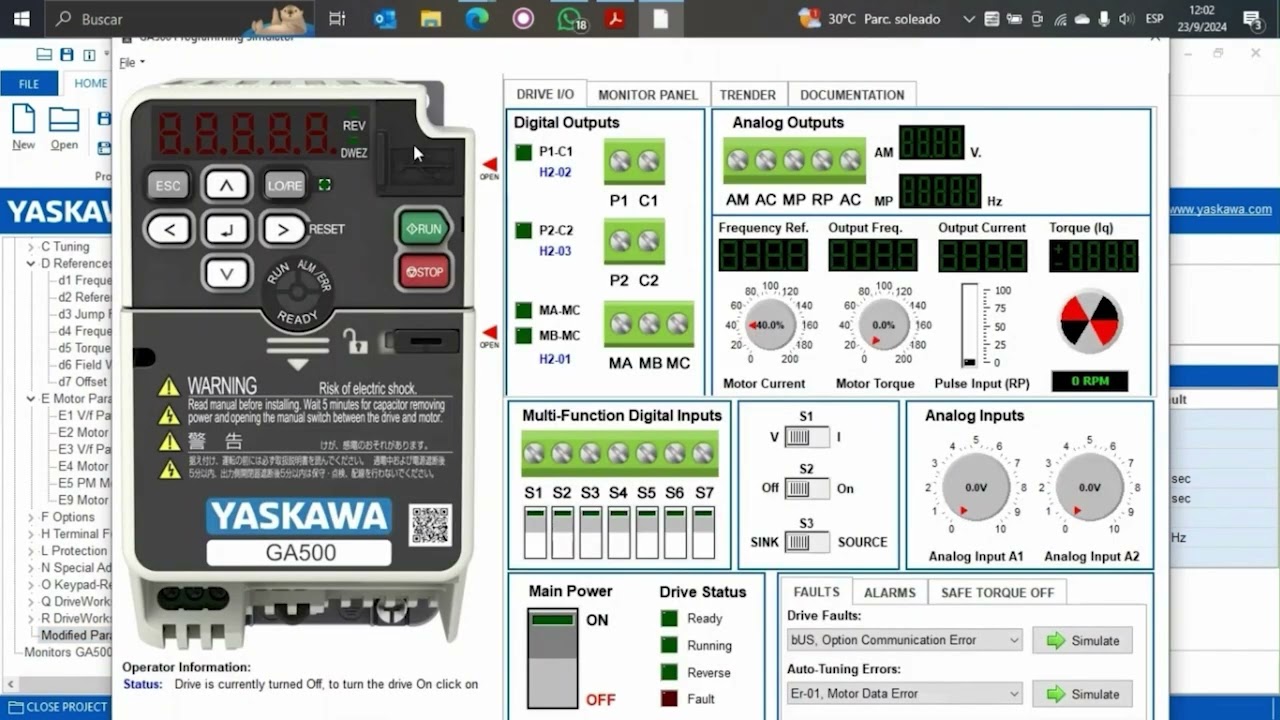C&oacute;mo programar tu variador de frecuencia en el simulador de YASKAWA