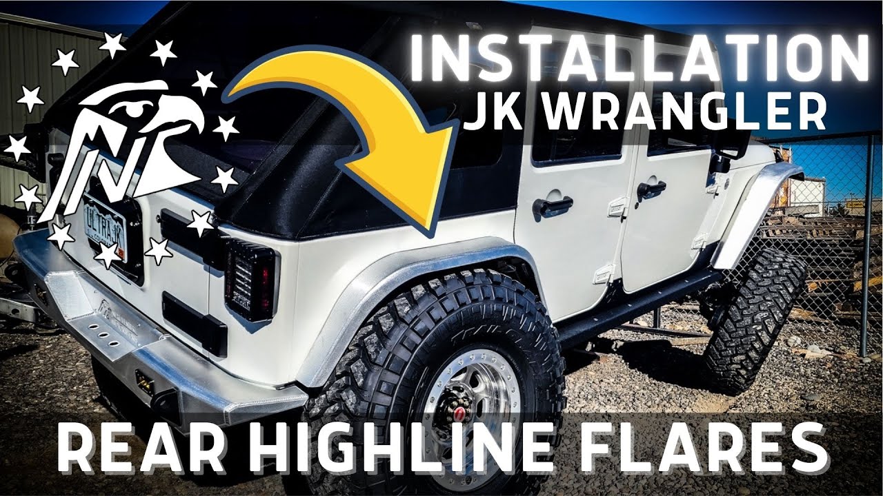Установка алюминиевых расширителей крыльев Highline для Jeep JK/JKU (2007–2018) | Next Venture Mo...