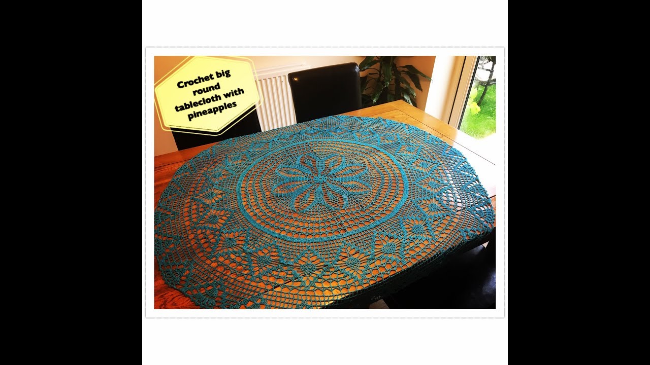 CC How to crochet big round tablecloth with pineapples Part 1 of 3
