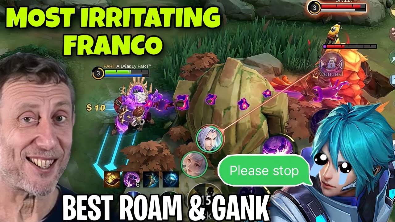 Enemy Jungler frustated by Franco's Nonstop Gank Hooks! 😂 | Franco Full Rank Gameplay | MLBB