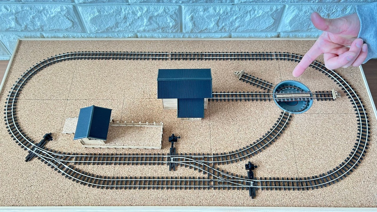 EggerBahn-Style HOe/HOn30 Layout Base (700×350mm) | Turntable + Passing Siding
