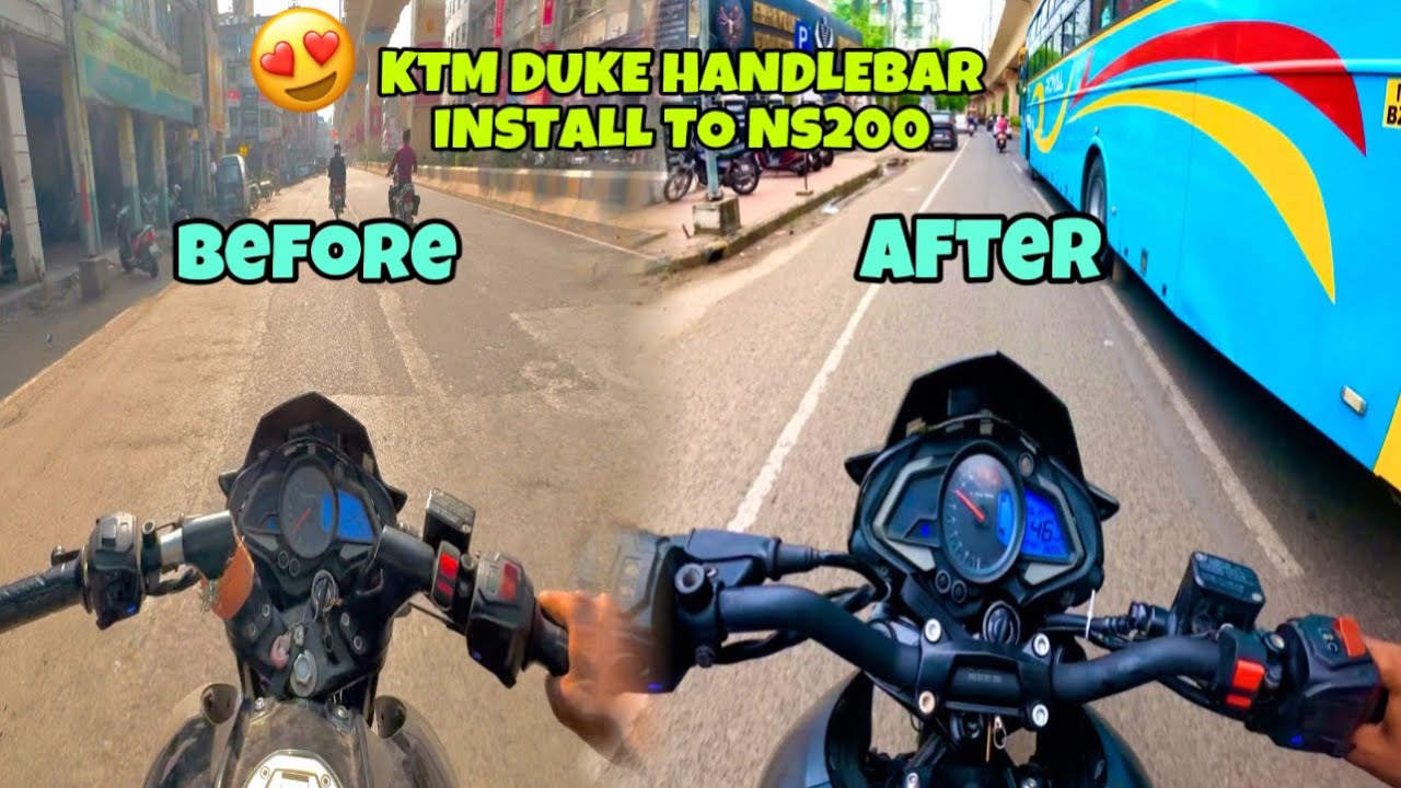😍KTM duke handlebar install in pulsar ns200 😍