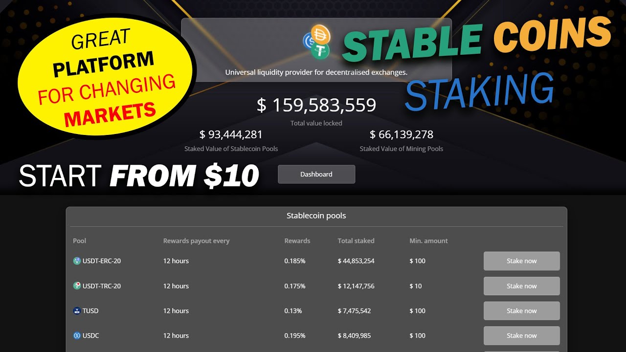 StablePool.io Staking Stable Coins and Liquidity Mining - Good for Market Correction? Passive Income