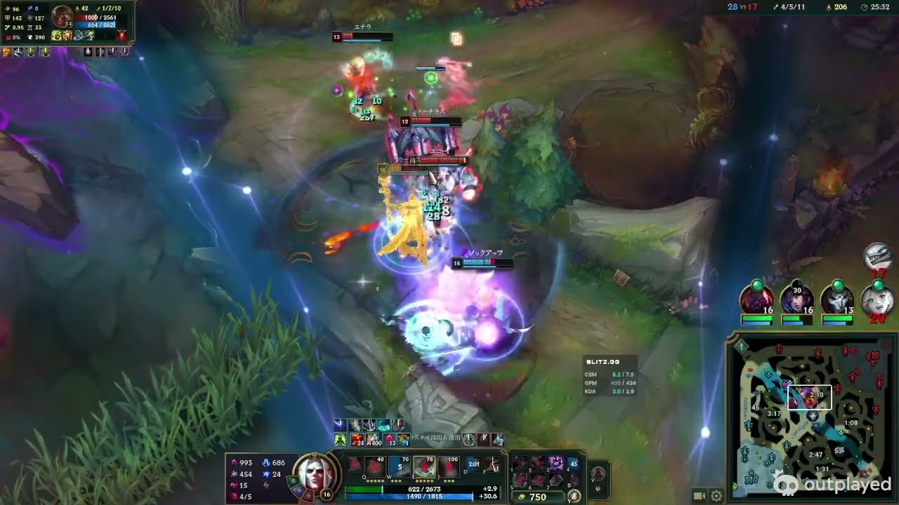 【ランクハイライト】カウンターガンクで魂の収穫3スタック　カーサスが完成する瞬間｜Karthus / Ambessa