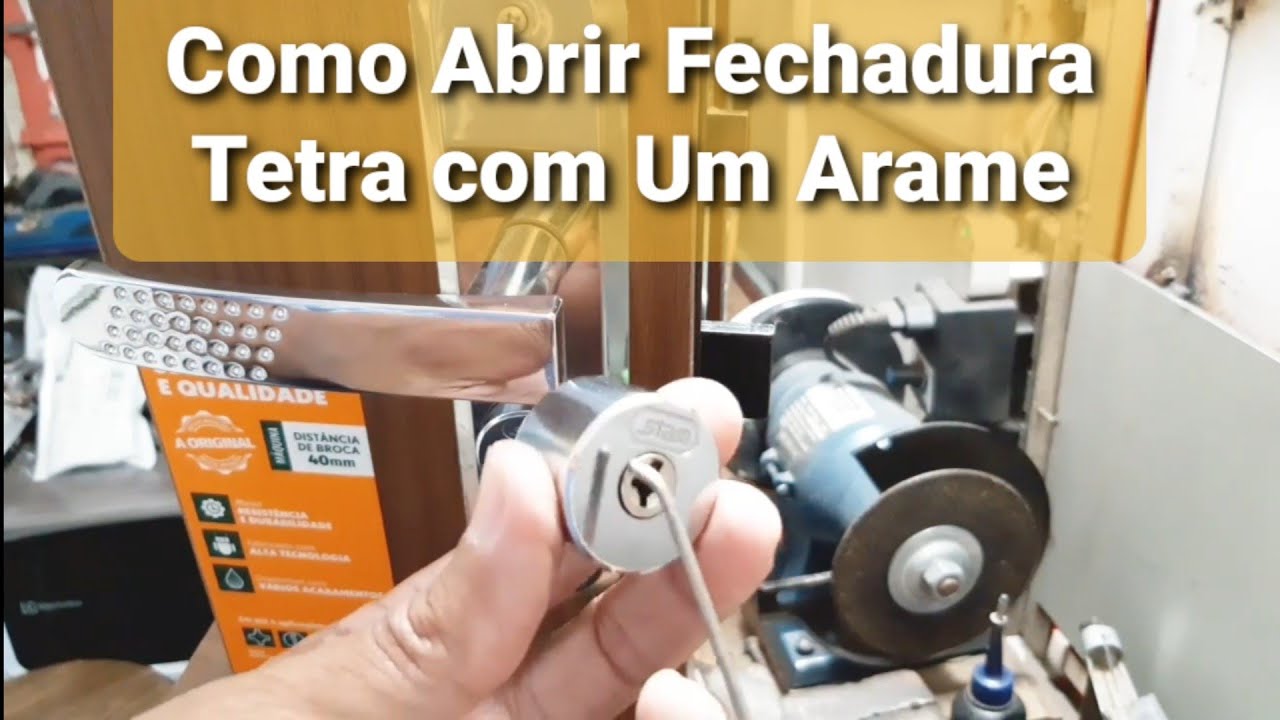 ✅🏚️ Como Abrir Uma Porta de Fechadura Tetra Com Um Arame  -  @CHAVEIRO H M - Locksmith