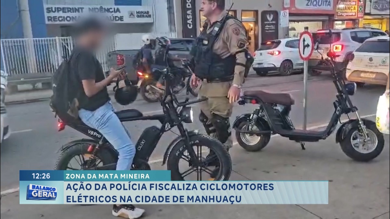 Zona da Mata: Polícia fiscaliza ciclomotores elétricos em Manhuaçu.