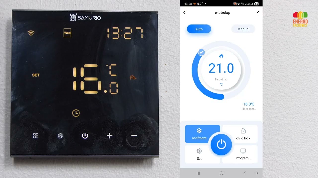 Termostat Samurio SMO-02 praca z aplikacją Tuya Smart