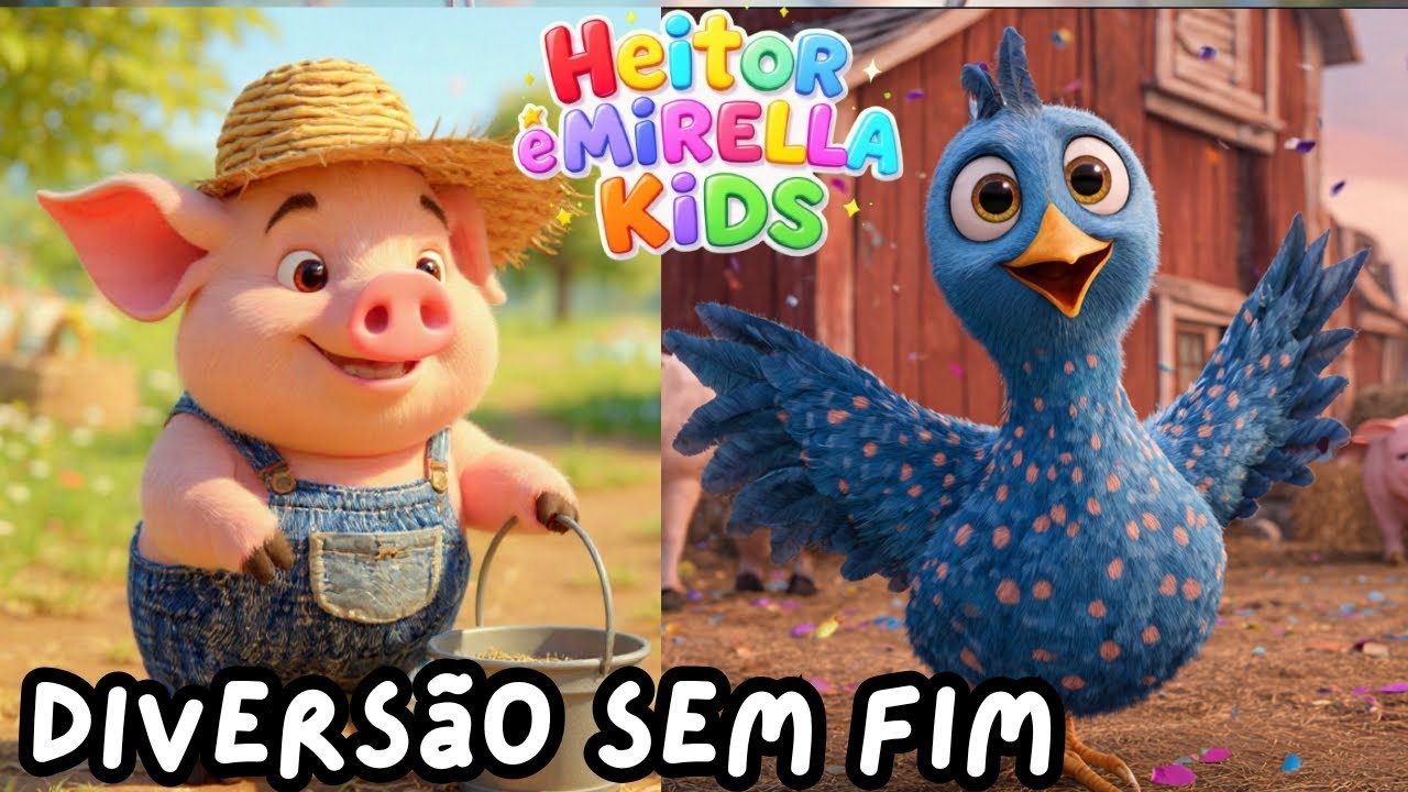 O Porquinho e a Galinha juntos (Música infantil kids) #heitoremirellakids  #galinhapintadinha