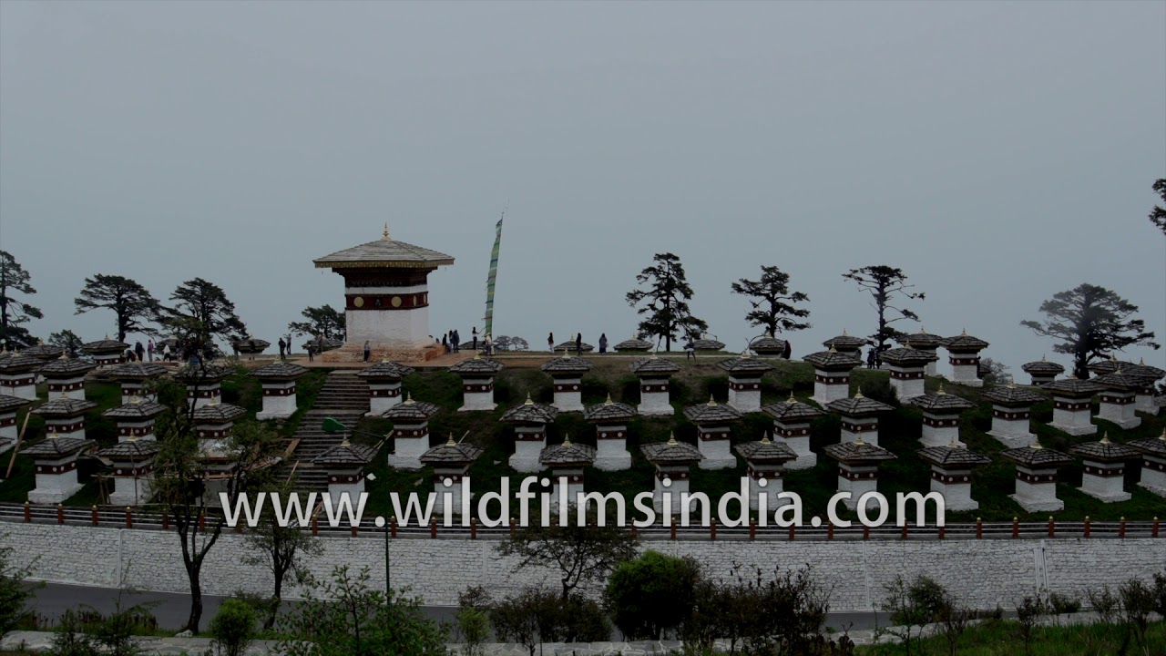 Dochula pass with its 108 stupas built by Queen Mother Ashi Dorji Wangmo Wangchuk