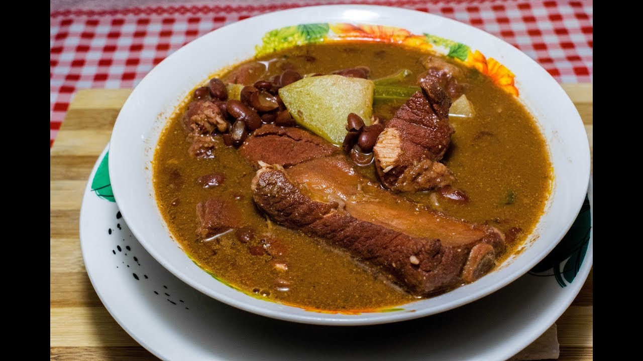 COMO HACER SOPA DE FRIJOLES ROJOS CON COSTILLA Y CARNE DE CERDO ( PASO A PASO)