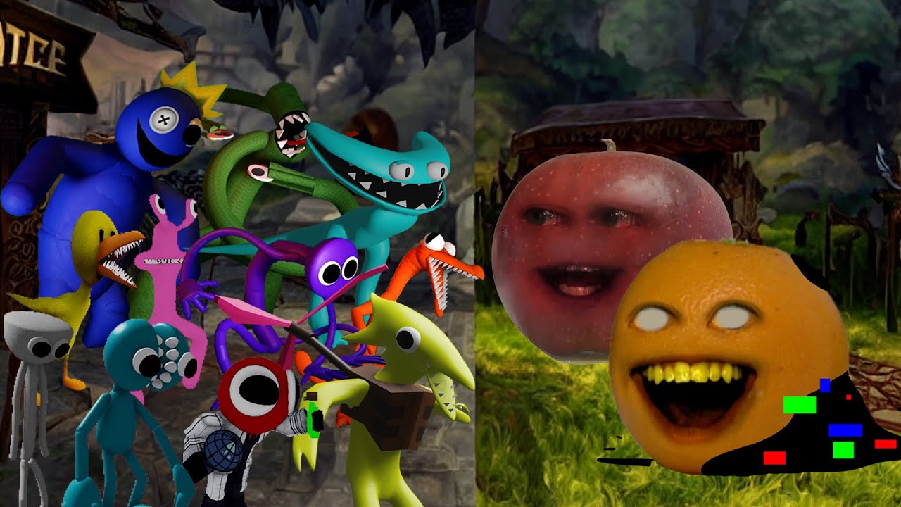 Annoying Orange & APPLE together Vs All Rainbow Friends Chapter 2 | Friday Night Funkin Mod Roblox