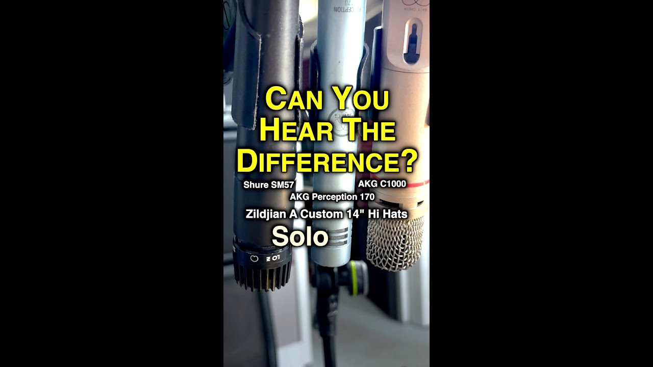 🥁 Hi-Hat Mic Shootout (Solo) &ndash; SM57 vs Perception 170 vs AKG C1000 | Can You Hear the Difference? 🎤