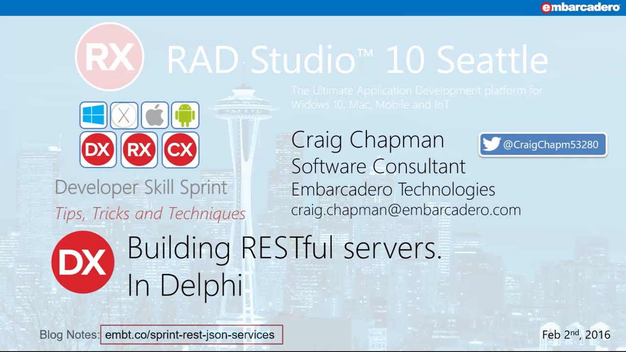 Delphi Skill Sprint - Building RESTful Servers - Craig Chapman