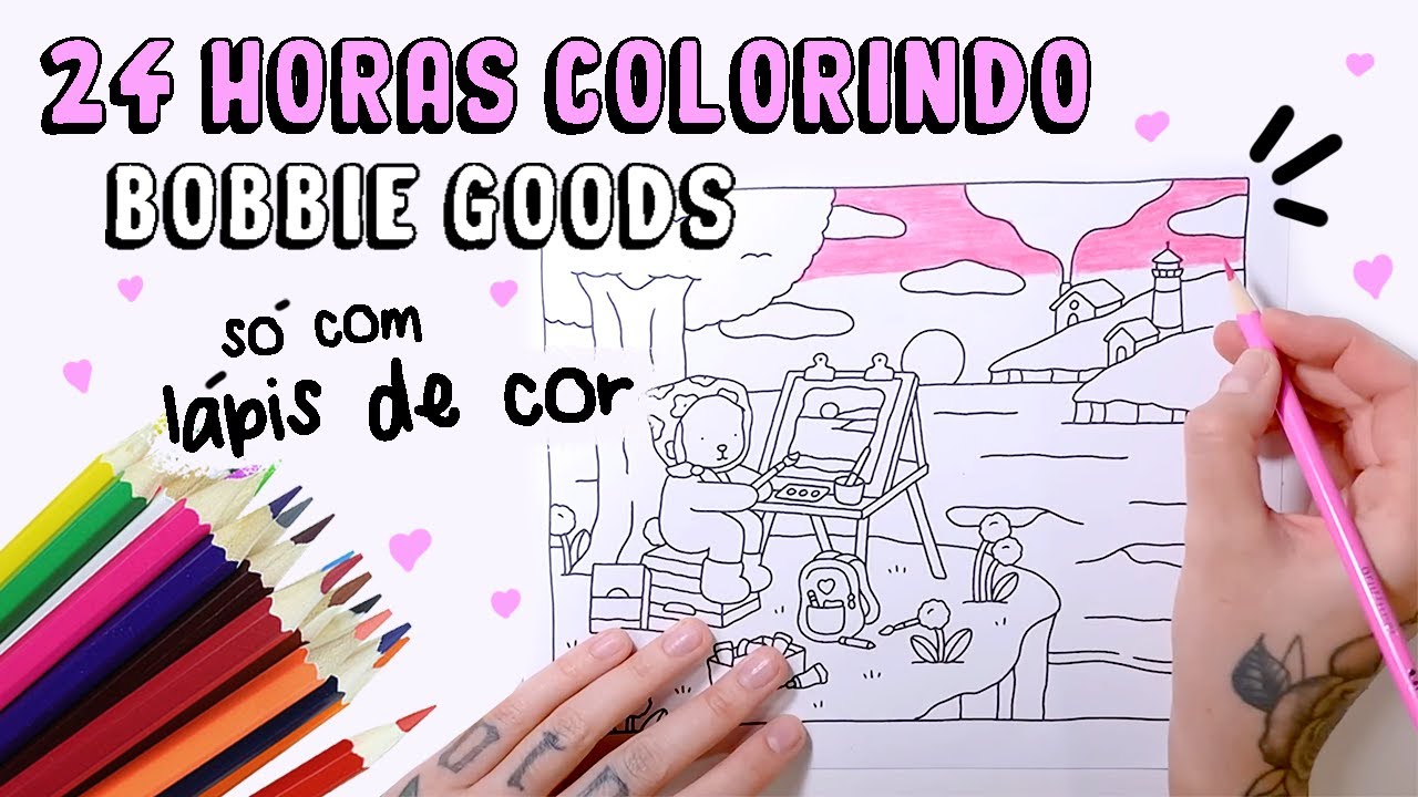 24 HORAS PINTANDO BOBBIE GOODS COM LÁPIS DE COR - SERÁ QUE FICA BOM?