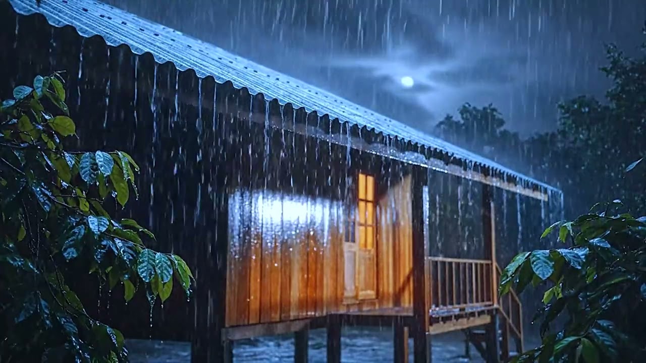 Rain Sounds for Deep Sleeping and Anxiety Relief | Heavy Rain and Powerful Thunder for Perfect Sleep