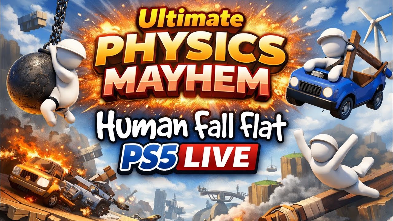 Ultimate Physics Mayhem Human Fall Flat PS5 LIVE #humanfallflat #ps5live #gaminglive 