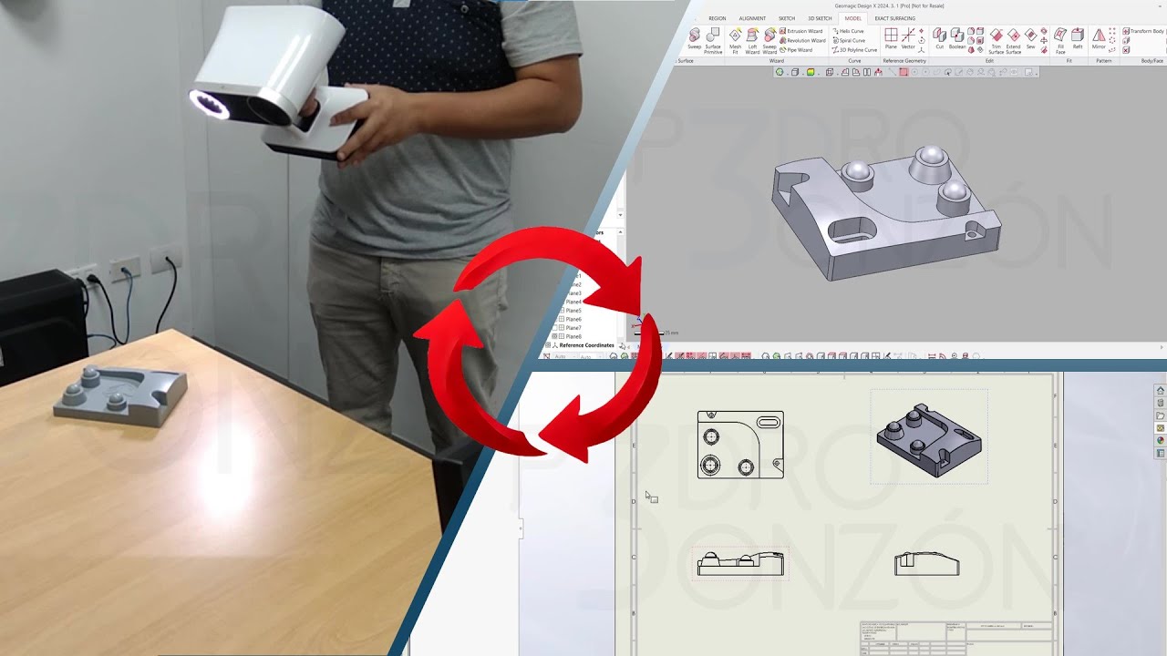 Proceso completo: Escáner 3D Leo, Artec Studio, Geomagic Design X y SOLIDWORKS