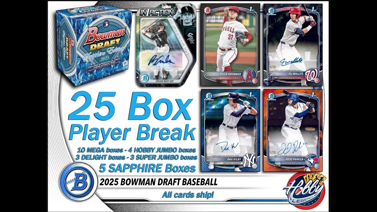 2025 BOWMAN DRAFT + SAPPHIRE (25 Box) PLAYER Break #2 eBay Live 03/02/26