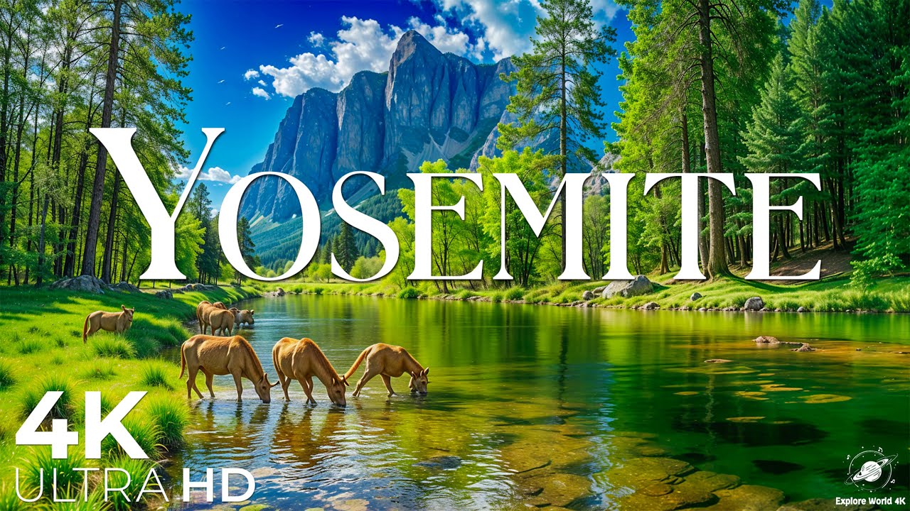 Yosemite National Park 4K &ndash; Sunlit Valleys, Pine Forests and Misty Falls &ndash; Piano Escape