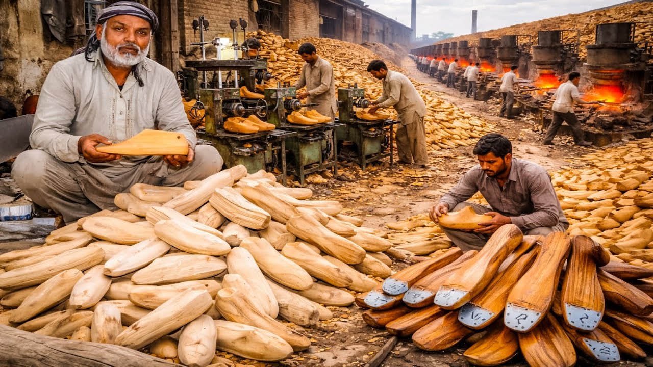 Pakistani Clever Workshop Woodworking Techniques / Millions of Wooden Shoe Moulds Making Process