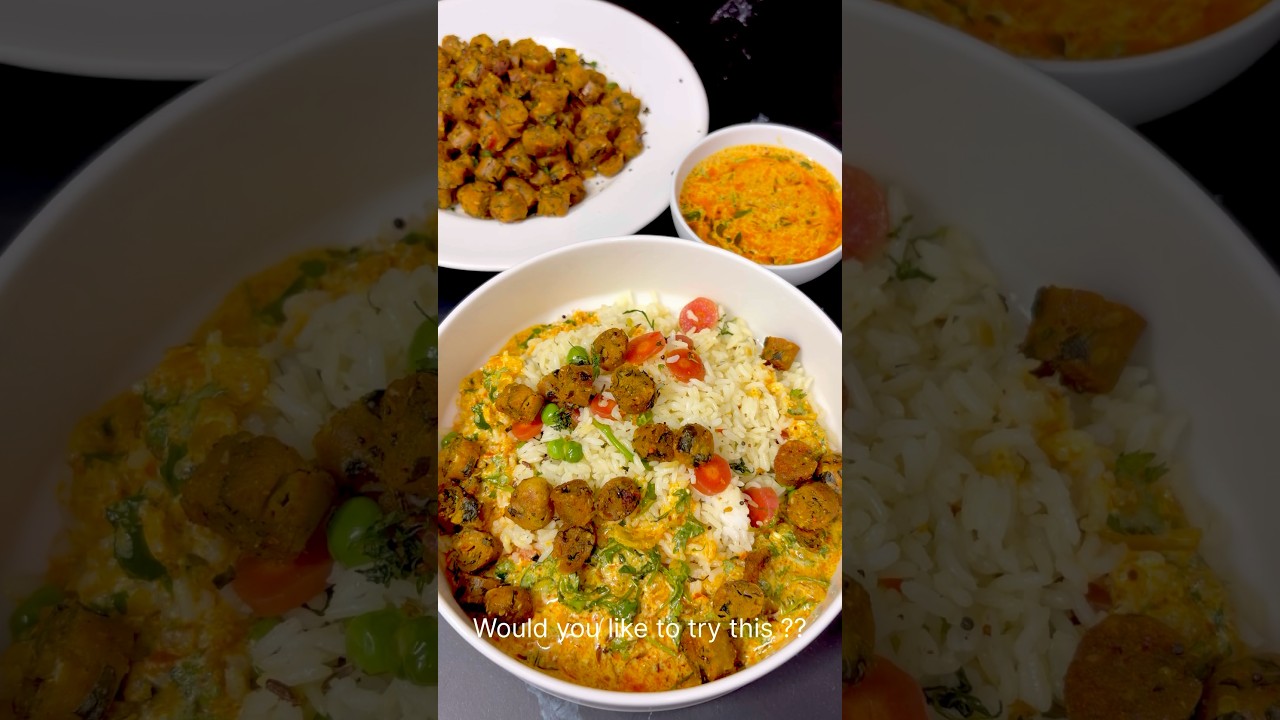 High protein vegetarian rice bowl 🤤