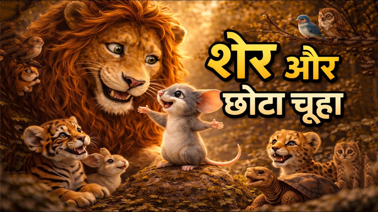 शेर और छोटा चूहा 🦁🐭 | एक छोटी सी मदद ने बदल दी कहानी | Moral Story Hindi | 3D Cartoon Video