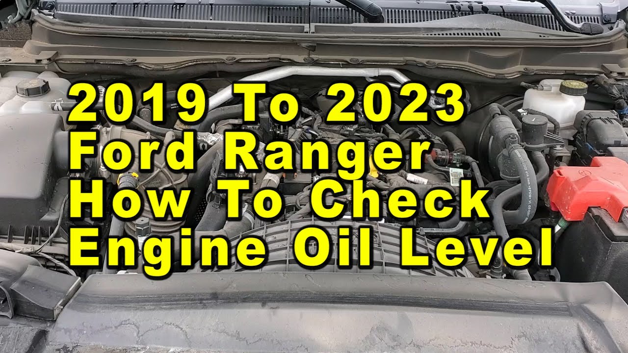 2019 To 2023 Ford Ranger How To Check Engine Oil Level On Dipstick Turbo 2.3L I4 - Max & Min Lines