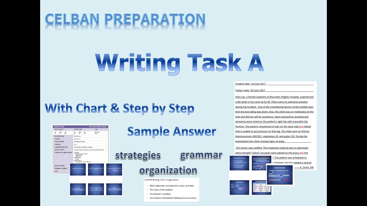 CELBAN Writing Lesson 1: Writing Task A (with Sample Chart and Step-By-Step Sample Answer)