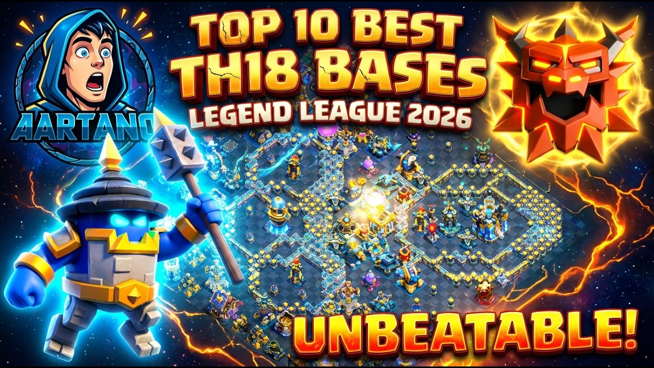 Best TH18 Bases for 2026 🔥 | Anti 3-Star, Anti Spam & Legend League Town Hall 18 Base Links!
