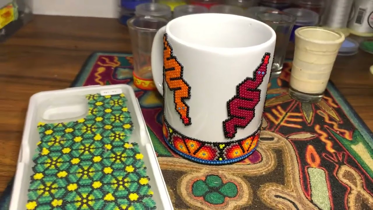 Arte Huichol - Cursó trabajar con pegamento epoxico y cera de abeja #4
