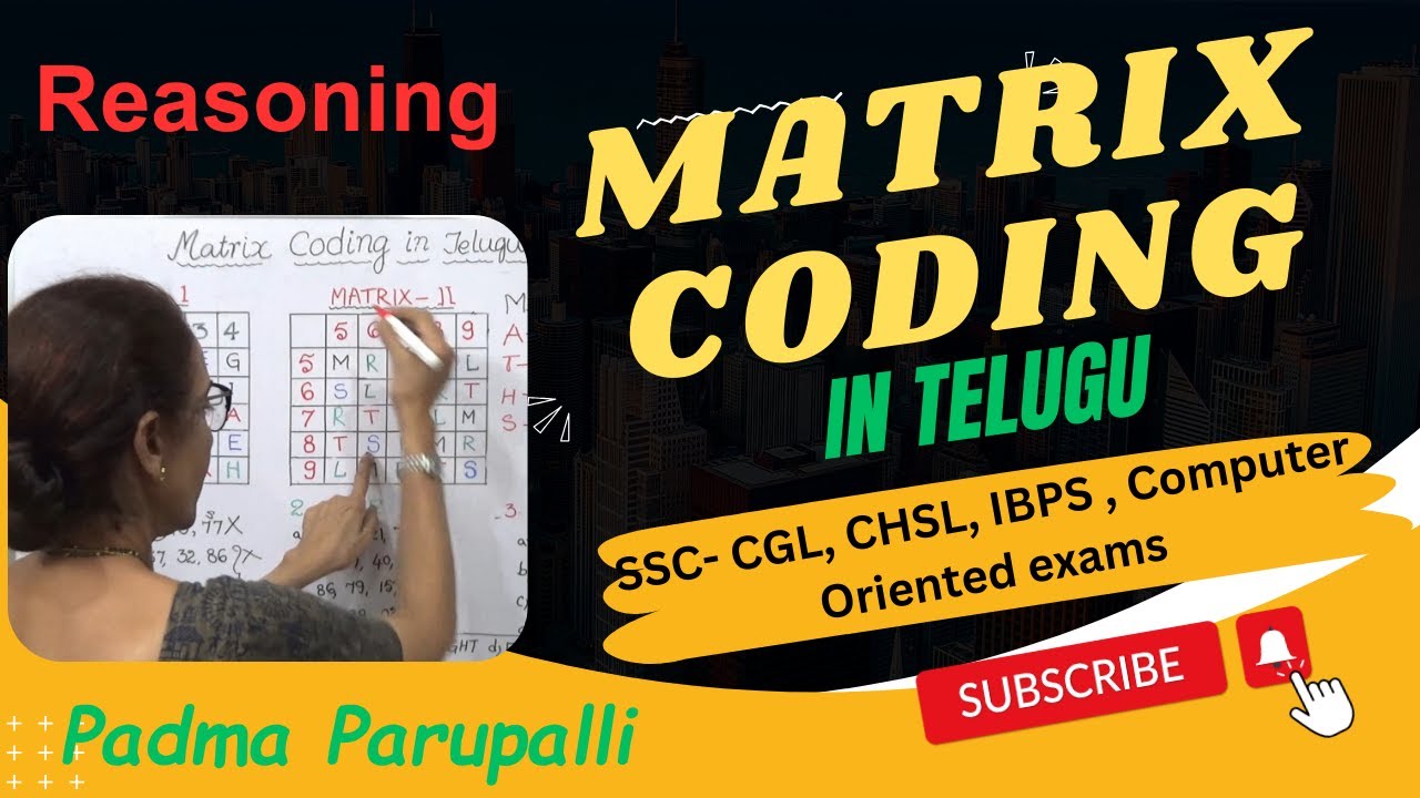 Reasoning : Matrix Coding in Telugu for Telugu medium Students.