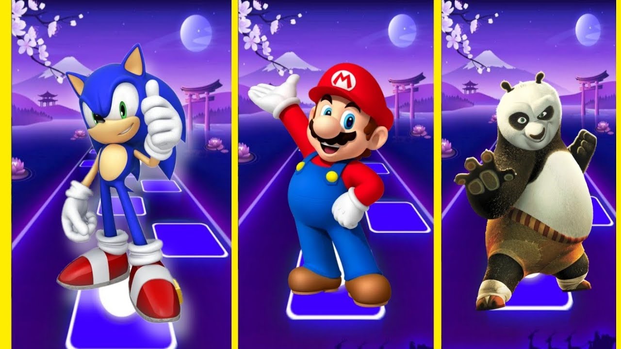 SONIK VS SUPER MARIO VS KUNG FU PANDA TILES HOP EDM remix muzic Legend