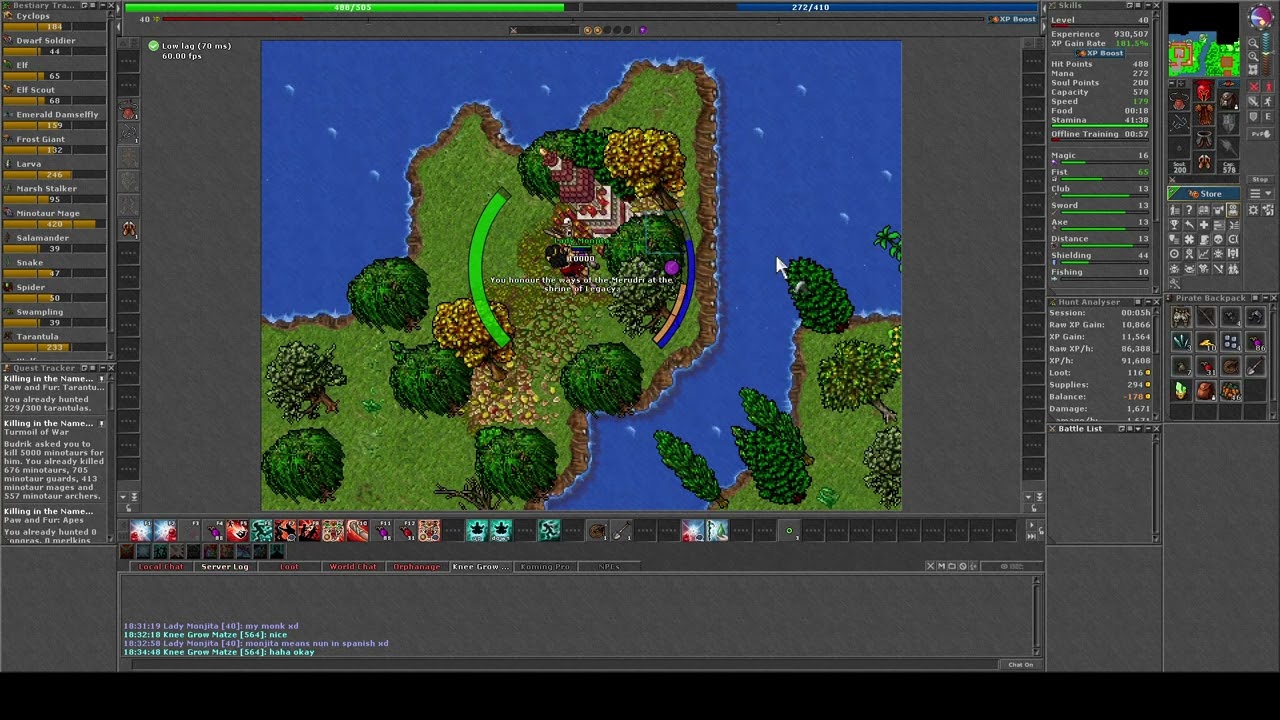 Tibia - MONK DESDE CERO - Level 40 reclamando el altar de Elvenbane