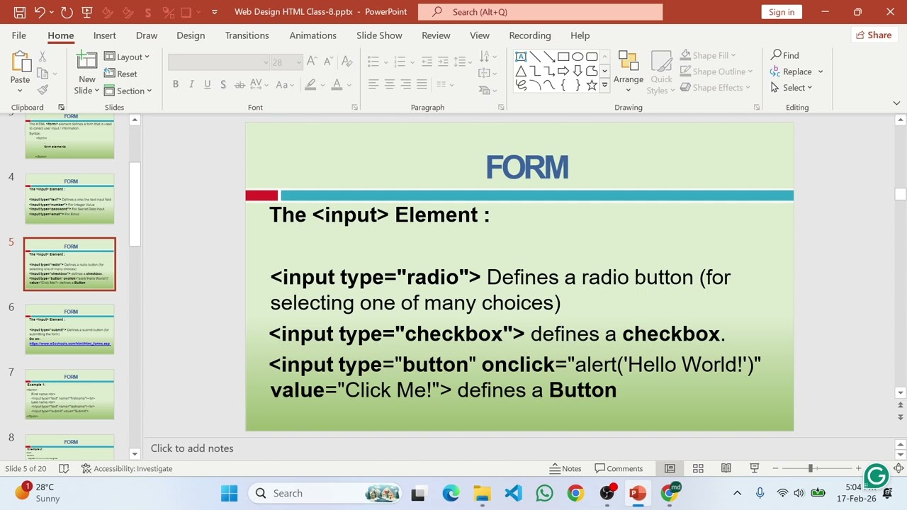 Class-8(WD) HTML Form, Iframe