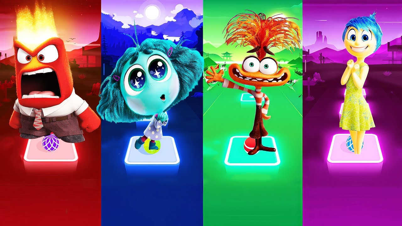 Anger vs Envy vs Anxiety vs Joy Inside out 2 tiles hop coffin dance
