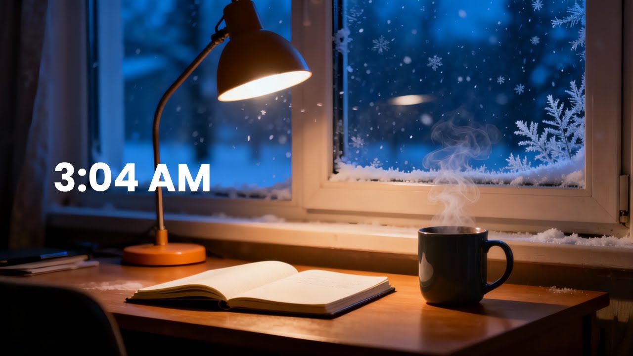 Still Awake at 3AM ❄️ Quiet Window Desk Ambience for Overthinking, Deep Calm & Focus