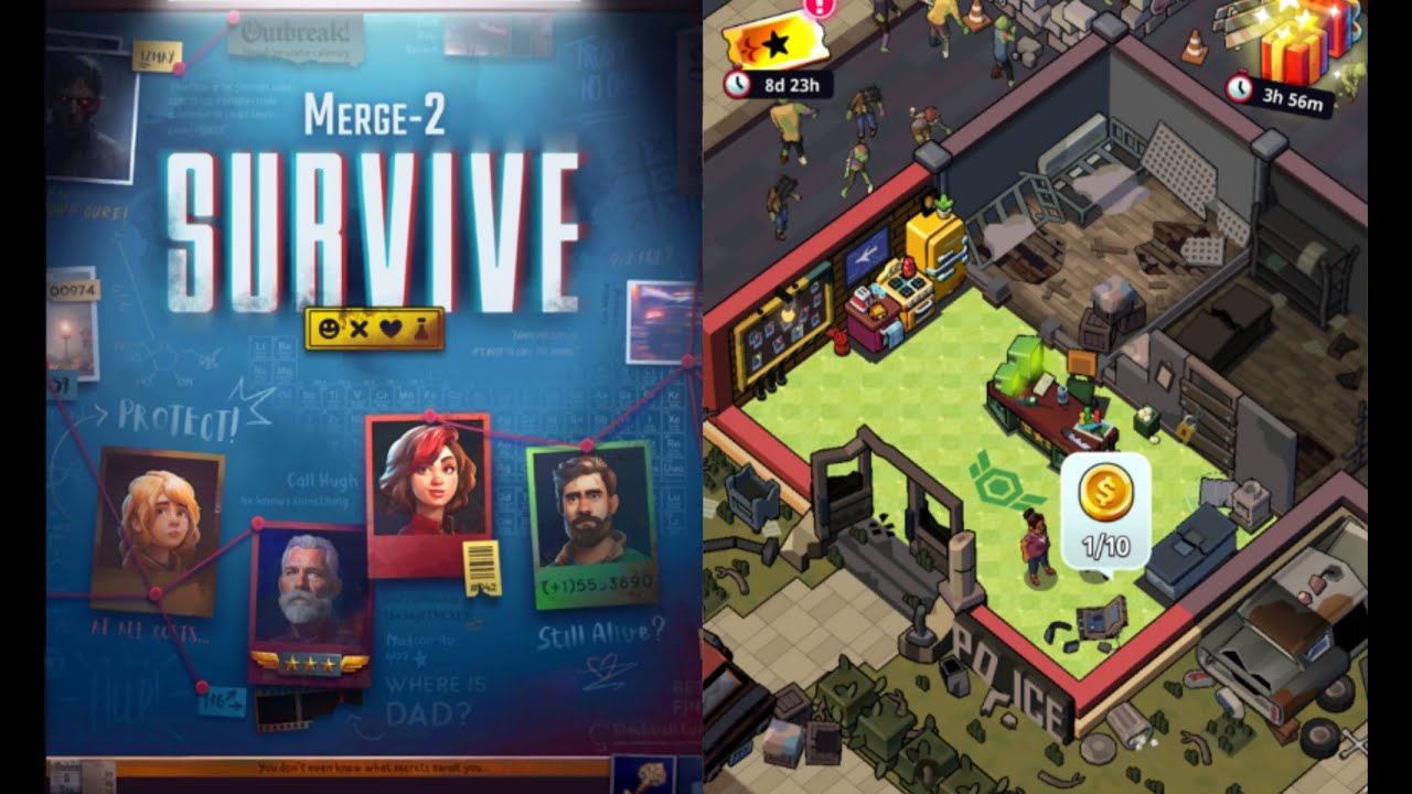 Merge 2 Survive: Zombie Game | Level 1-2 Part 1 ☠️💀