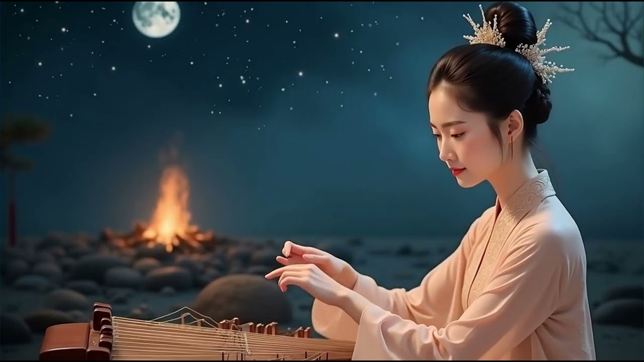 Moonlit Guqin Melody | Ancient Chinese Music Under the Full Moon | Relaxing & Peaceful