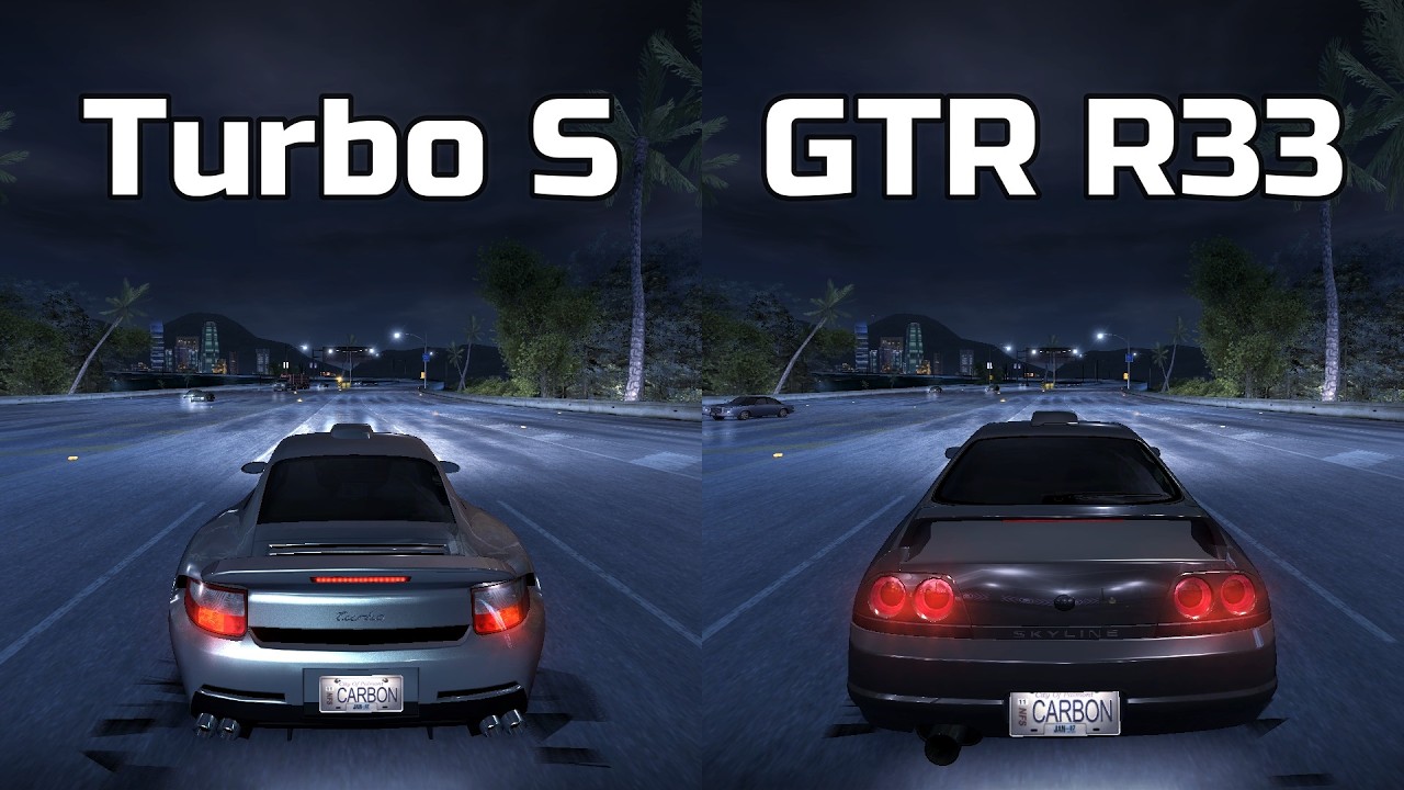 Porsche 911 Turbo S vs Nissan Skyline GTR R33 - Need for Speed Carbon (Drag Race)