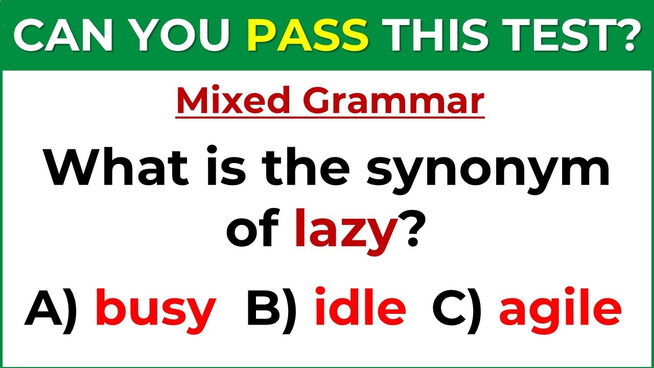 Mixed Grammar Quiz | 95% Fail This Test #47