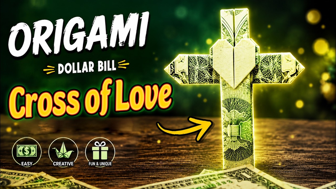 Cross of Love – Dollar bill Origami | AtusOrigami