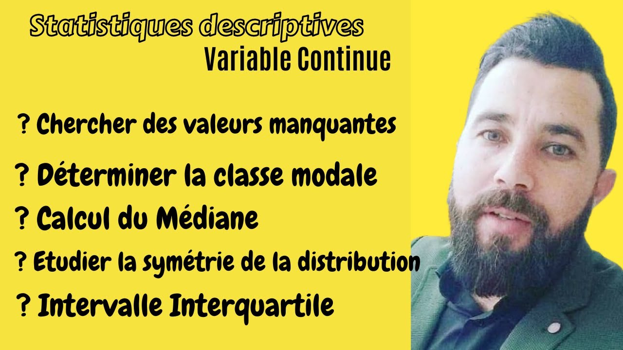 Statistiques descriptives [variable continue] - Exercice d'examen corrigé